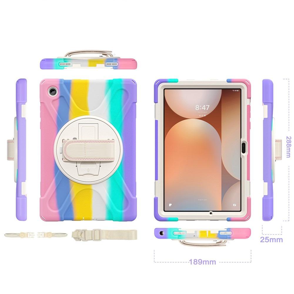 Armored Case for Samsung Galaxy Tab A11+, with Stand and Shoulder Strap - Multicolor