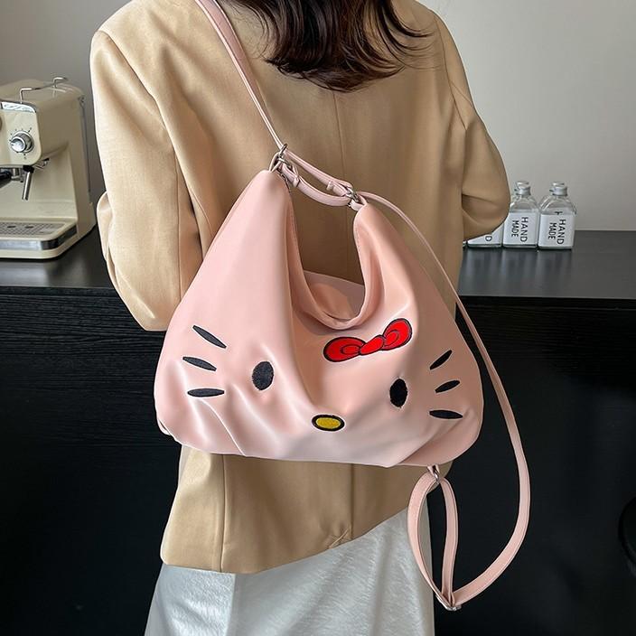 Bowknot Plush Soft Girl Backpack Pu Material Cartoon Shoulder Bag