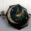 Celestial Dragonfly Moon Stars Round Rug - Mystical Night Sky DecorUmbrella, Portable 3-Fold Compact Umbrella,Christmas Gift ES553