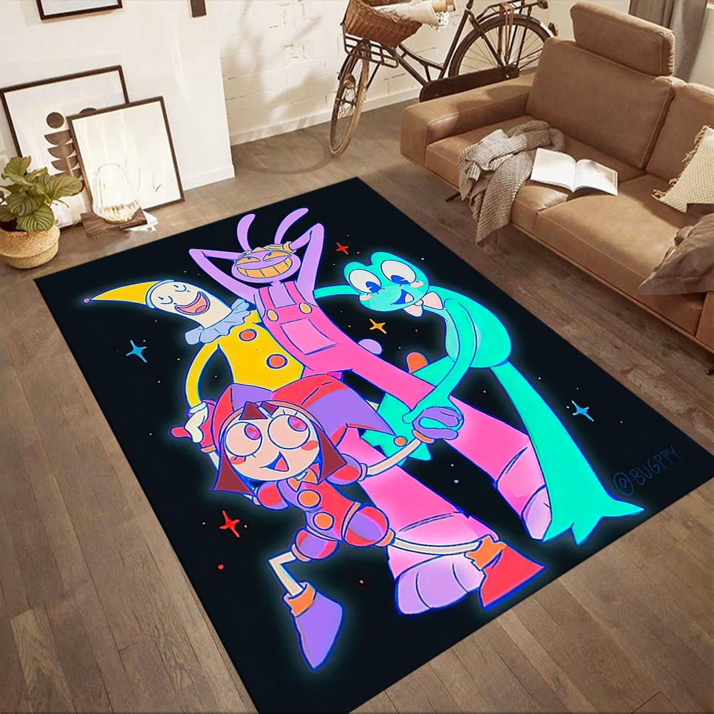 Love Digital Circus Quadratische Teppiche sind eine großartige Wahl für Wohnzimmer, Schlafzimmer, Heimdekoration und als Geschenke.