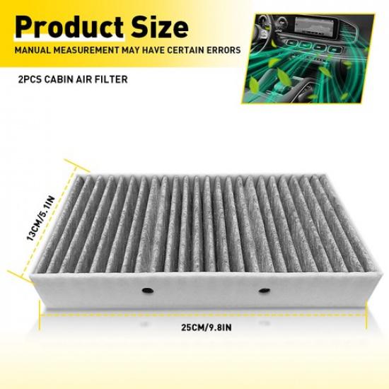 2x Carbon Activated Air Cabin Filter For Mercedes-Benz GL350 X166 2013-2014