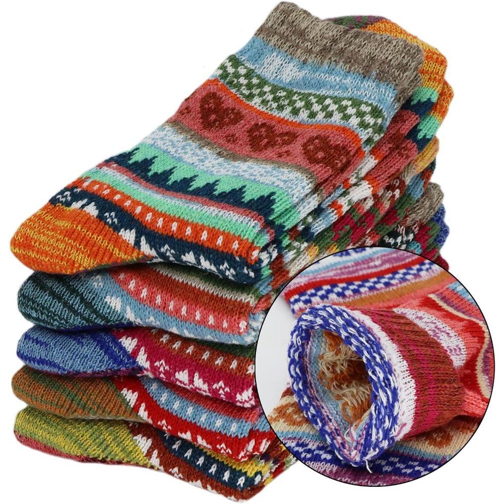 5 párů luxusně měkkých zateplených ponožek zateplených pro teplo za každého počasí Odolné Stylové pro příležitostné outdoorové aktivity a sport Podzim Zimní ponožky