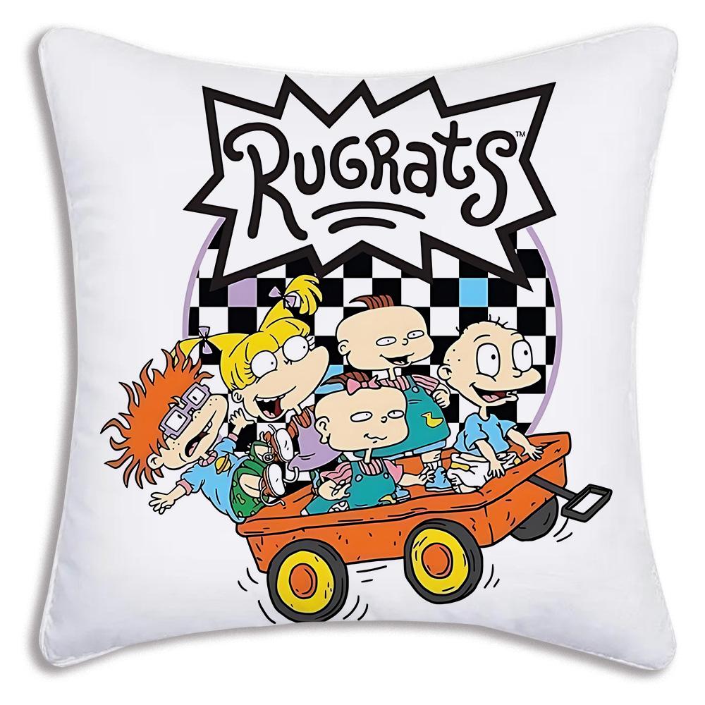 Anime Funny R-Rugrats Pillow Covers Cartoon Sofa Decorative Home Double-Sided Printing Short Plush Cute Cushion Cover