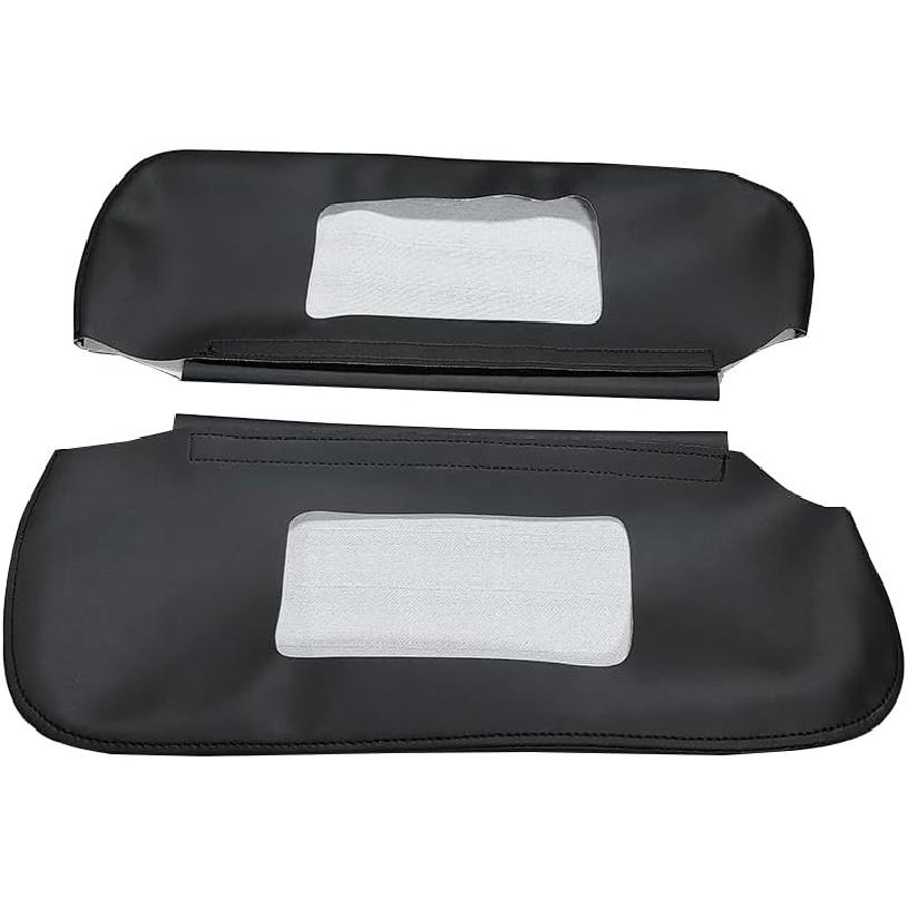 Schwarze Auto-Sonnenblendenabdeckung PU-Leder, Paar für linke und rechte Seite, Passend für Chevy Camaro Firebird 1993-2002 (Nur Haut)