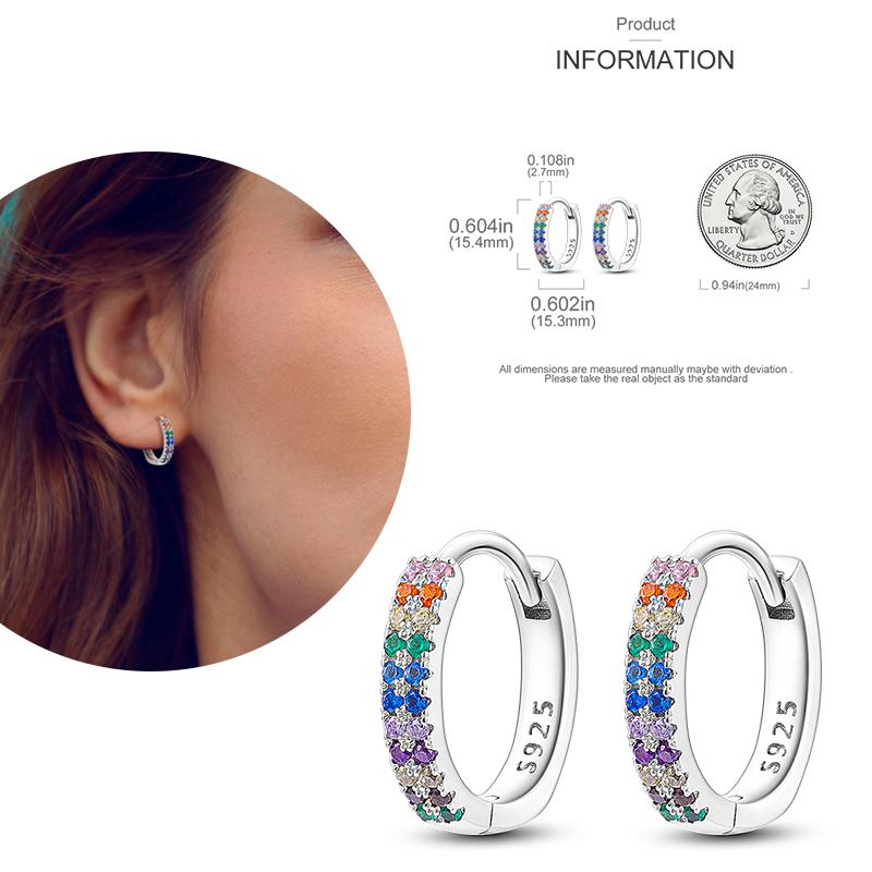 NEW Round Original CZ Hoop Earrings Heart U Shape Moon Star Unicorn Earring for Women Party Engagement Jewelry Gift