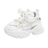 Fashion Thick Sole Women Breathable Leather Sneakers Fashion 8CM Heels High Platform Outdoor Sport Dad Shoes Trainers White Chunky Shoes