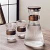 1600ML High Borosilicate Glass Cold Water Pitcher,Large Capacity Heat Resistant for Juice Cold Brew Home with Wooden Lid-Premium