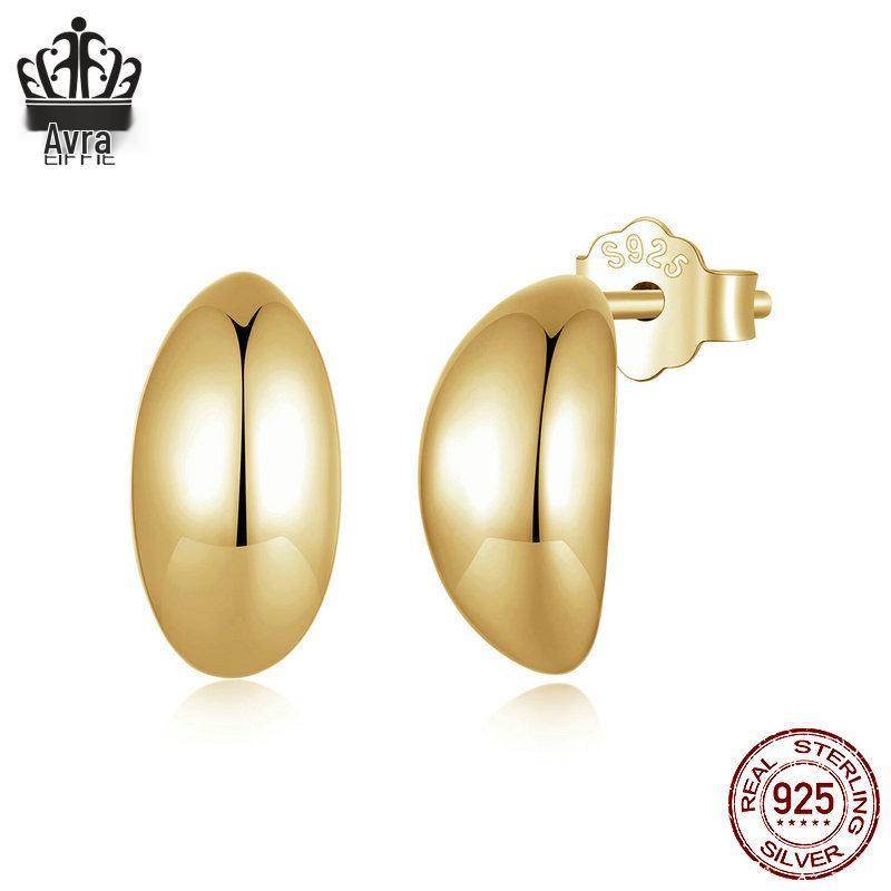 Avle Daily Versatile Moon S925 Sterling Silver Earrings for Women - Hot Sale
