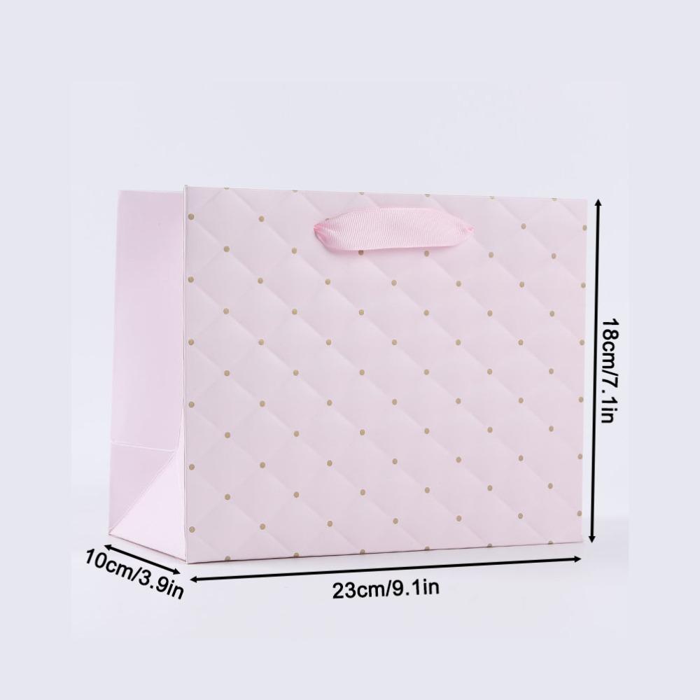 12 Stück Geschenktüten mit Henkeln Mittelgroße Tragetaschen Papier Wellenpunkt Leckerlitüten Partygeschenktüten Souvenirs Geschenktüten Handtaschen für Brautparty Hochzeit