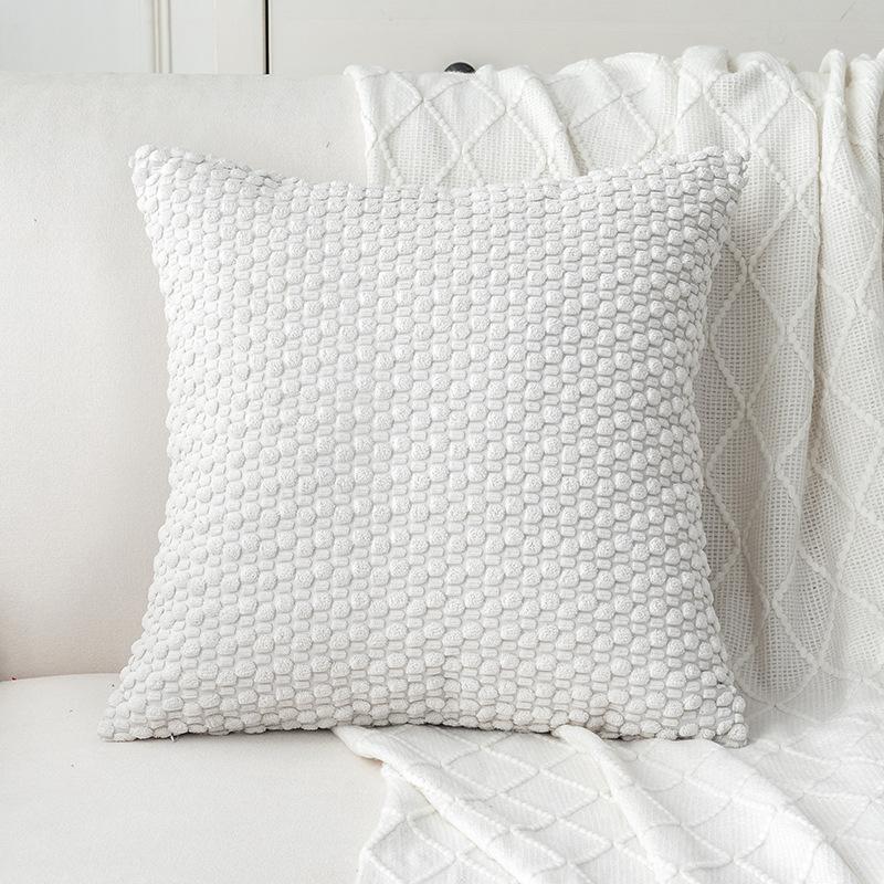 New Double-sided Bubble Corduroy Pillow Solid Color Dormitory Pillow Bedside Cushion Sofa Pillow Cover