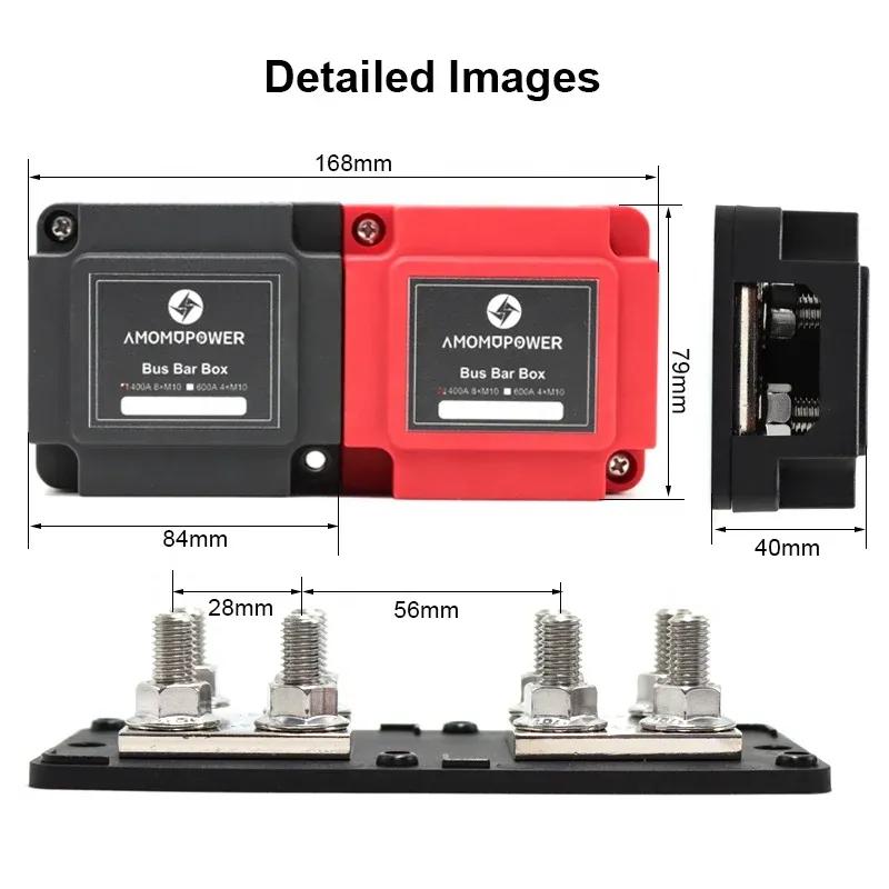 400A 48VDC Dual Modular Tinned Heavy Duty Copper Busbar M8/M10 Stud for Solar Power Distribution Fuse Components