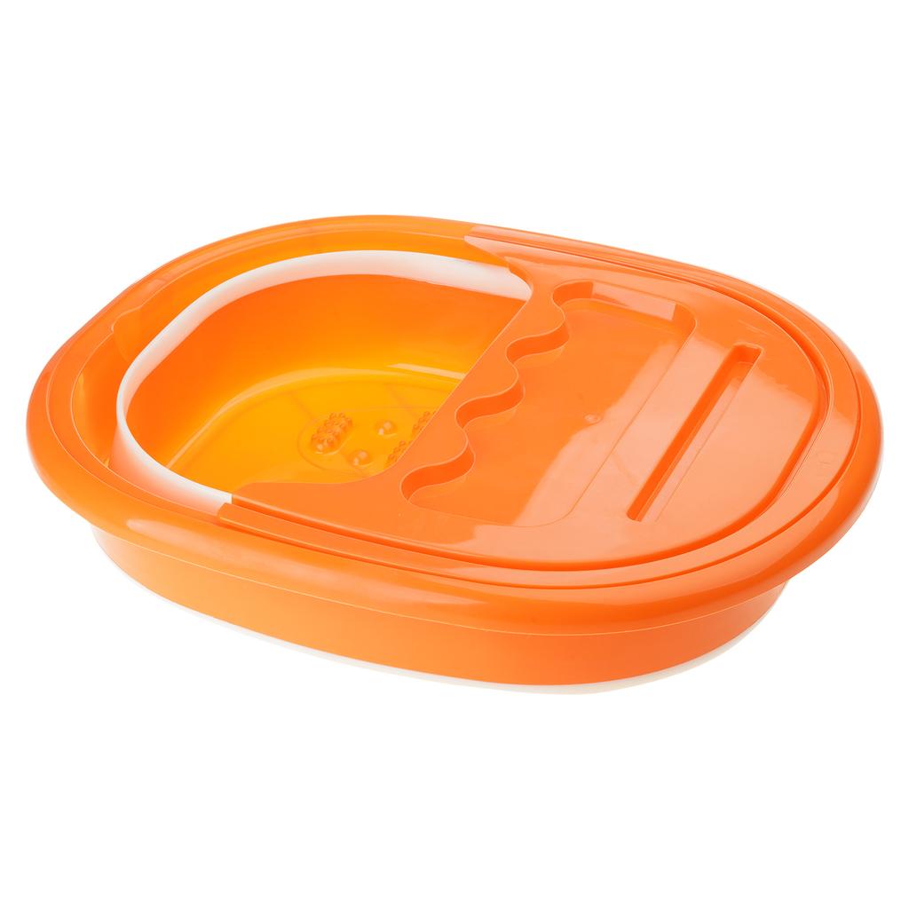 Faltbare Fußbadewanne Fußwaschbecken für Fußmassage Entspannung Eimer mit Deckel Platzsparend Fußbad