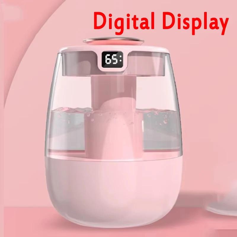 Luftbefeuchter Typc Tragbarer Desktop-Schlafzimmer-Befeuchter Großer Sprühnebel Digitalanzeige Lichter Aromatherapie-Maschine Zerstäuber Geschenk