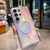 Rainbow Aurora Laser Gradient Magnetic Case for For Samsung S26 S25 S24 Ultra Plus For  Wireless Charge Bumper Cover