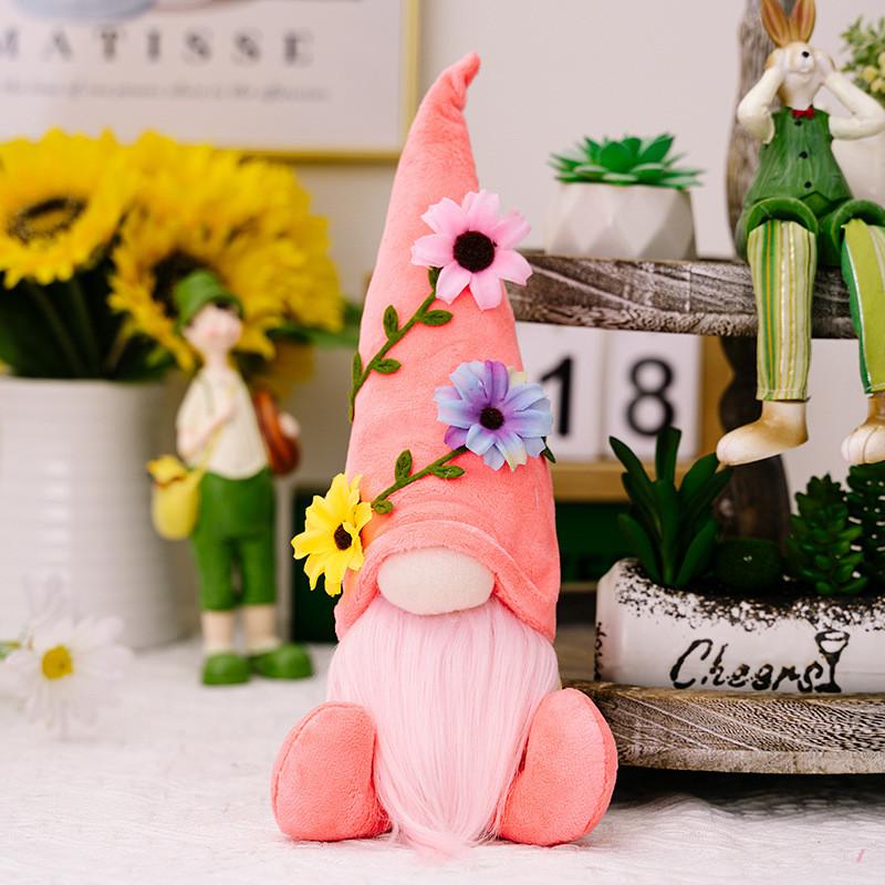 Charming New Summer Decorative Gnome Figurine With Sunflower And Face-free Design