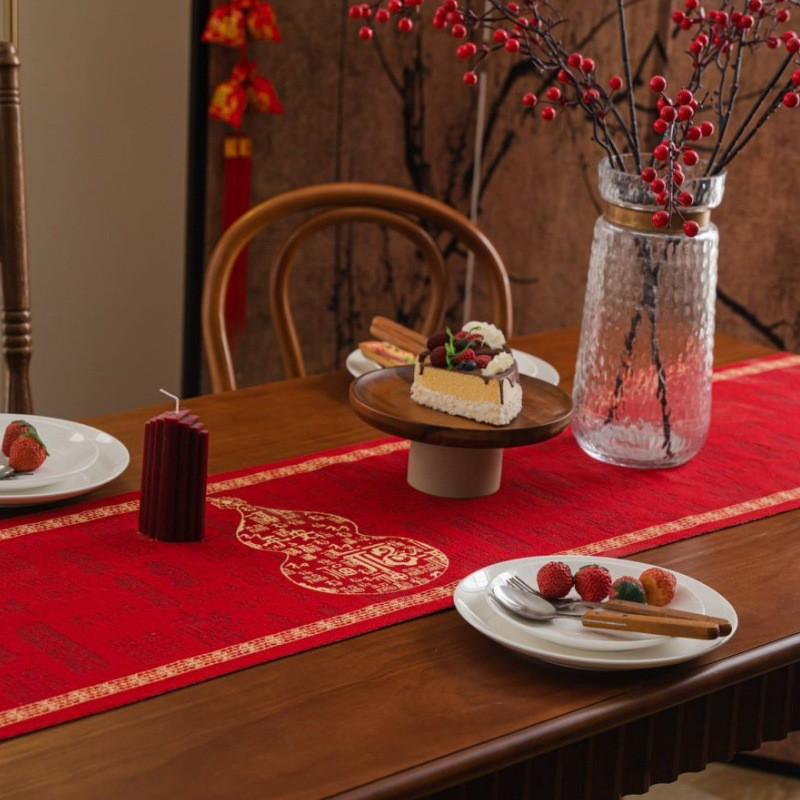 Christmas Table Runner With Woven Jacquard Snowman Deer Tassels Dining Holiday Decor