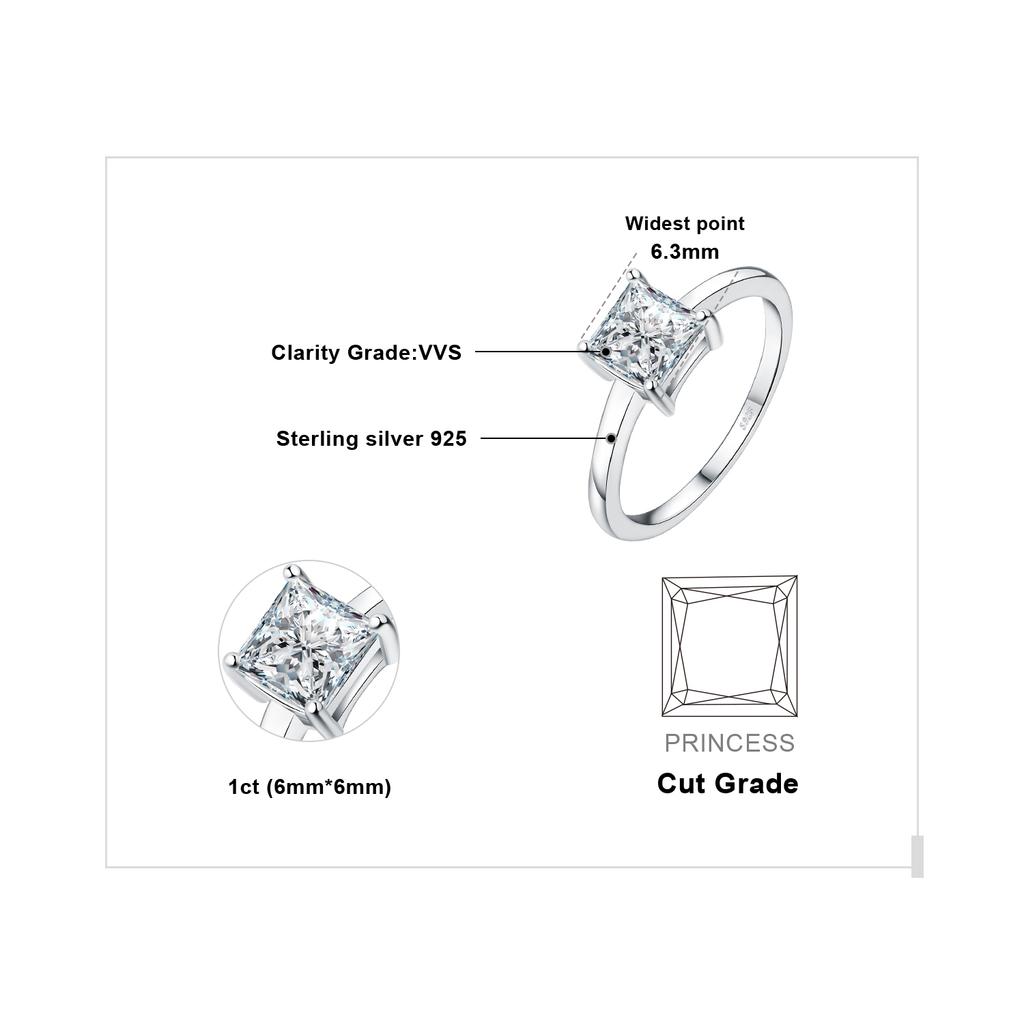 JewelryPalace 5A CZ Oval Solitaire Classic 925 Silver Wedding Engagement Ring for Woman Anniversary Gift Fine Jewelry