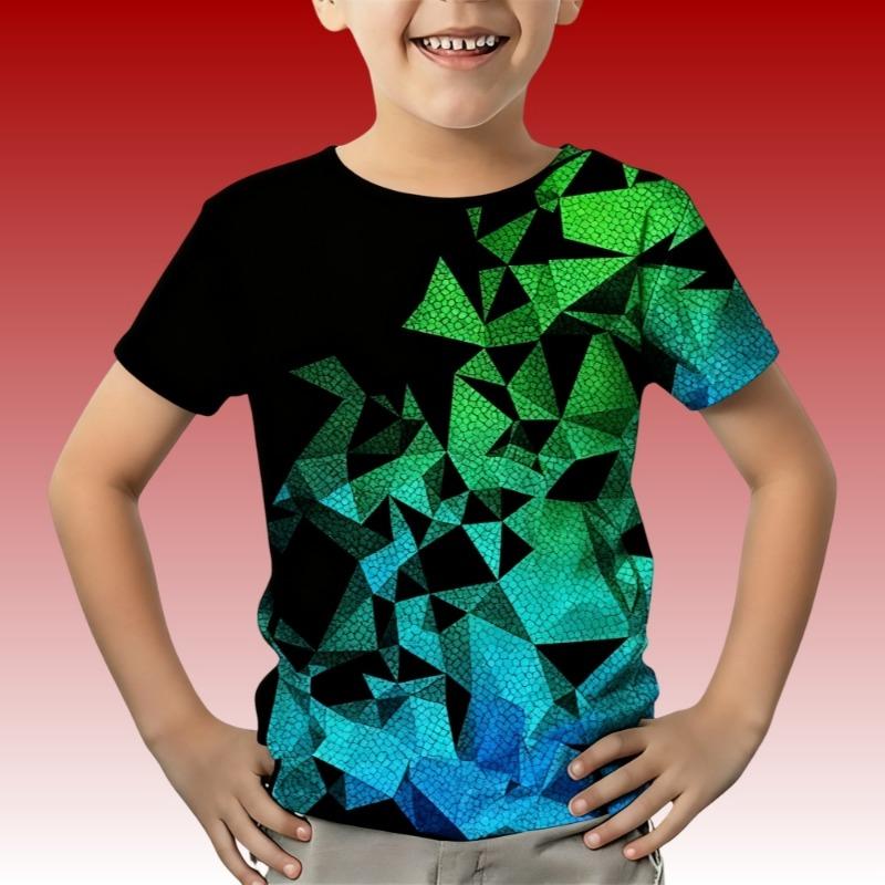 2025 Kids Clothes 3D Print Cute Cartoon Bear Short Sleeves Graphic T Shirts Outdoor Comforts Casual Tops T-Shirts for Children