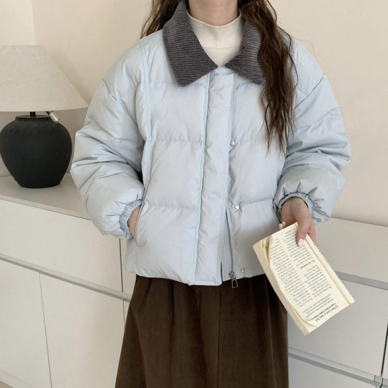 Womens Oversized Turn-Down Collar Cotton Coat 2025 Winter Casual Commute Warm Jacket