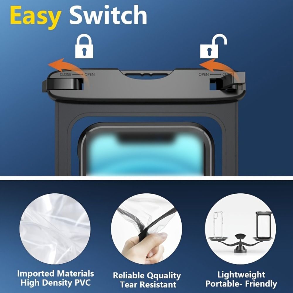 Touchable Screen Mobile Phone Bag Waterproof Swimming Storage Bag Outdoor Sports