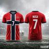 Norwegian 3D Original Summer Football Jersey  Men's and Women's Style Football Training Fashionable Casual Top