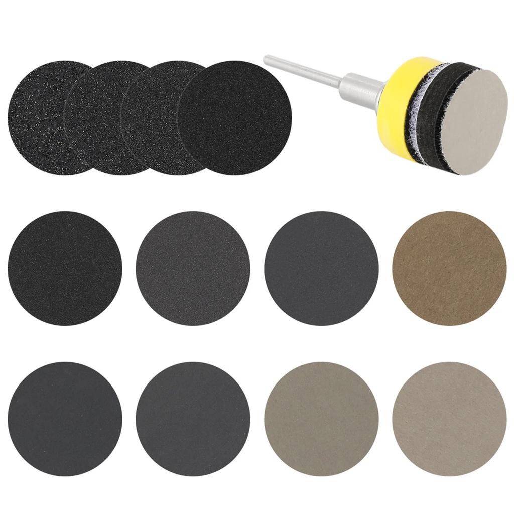 180Pcs 1/3 Inch Sanding Discs Polishing Sandpaper 60-10000 Grit Sanding Pads Car Quick Change Sanding Sheet Polishing Tools