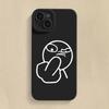 Phone Case For iPhone 14 Pro Max 15 11 12 13 Pro Mini XS XR X 7 8 Plus SE 2022 Funny Cartoon Man Soft Silicone Bottom Cover