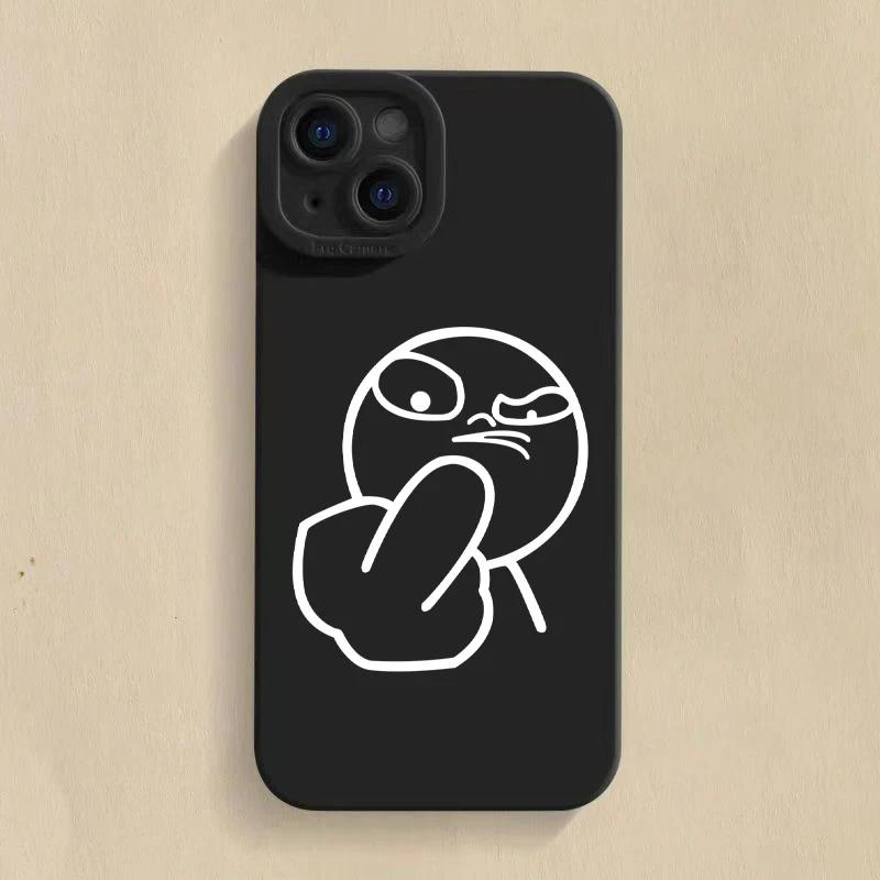 

Phone Case For iPhone 14 Pro Max 15 11 12 13 Pro Mini XS XR X 7 8 Plus SE 2022 Funny Cartoon Man Soft Silicone Bottom Cover iPhone13 Mini