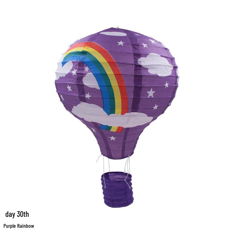 Hand-Folded Rainbow Hot Air Balloon Lantern - Christmas, Birthday, Party, Kindergarten Hanging Decoration