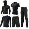 Mens 5-Piece Quick Dry Breathable Cycling Jersey Set Training Running Sportswear