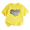 Kids Boys Girls 100% Cotton Crew Neck Short Sleeve T-Shirt, Trendy Graffiti I Love You Forever Print Casual Soft Tee for Daily Wear Summer Tops