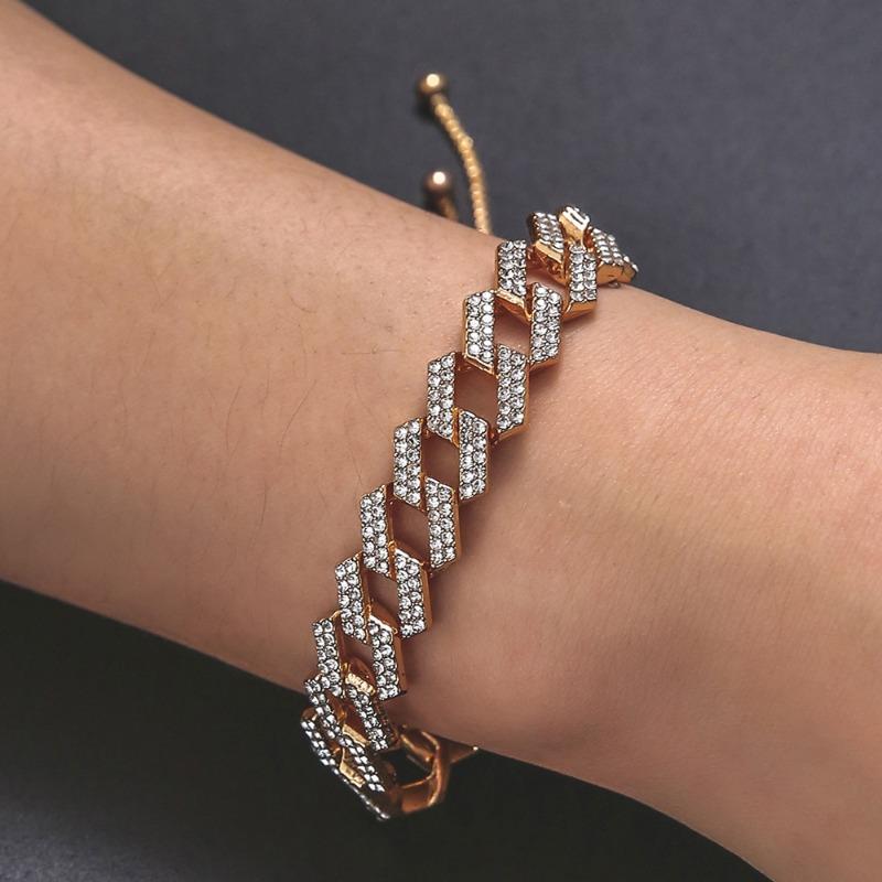 Meier Elegant rhinestone cuban link bracelet/anklet for women