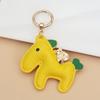 Women Leather Charms Bag Pendant KeyChain Cartoon Pony Rocking Horses Keyring Cute Animal Ornament Accessories