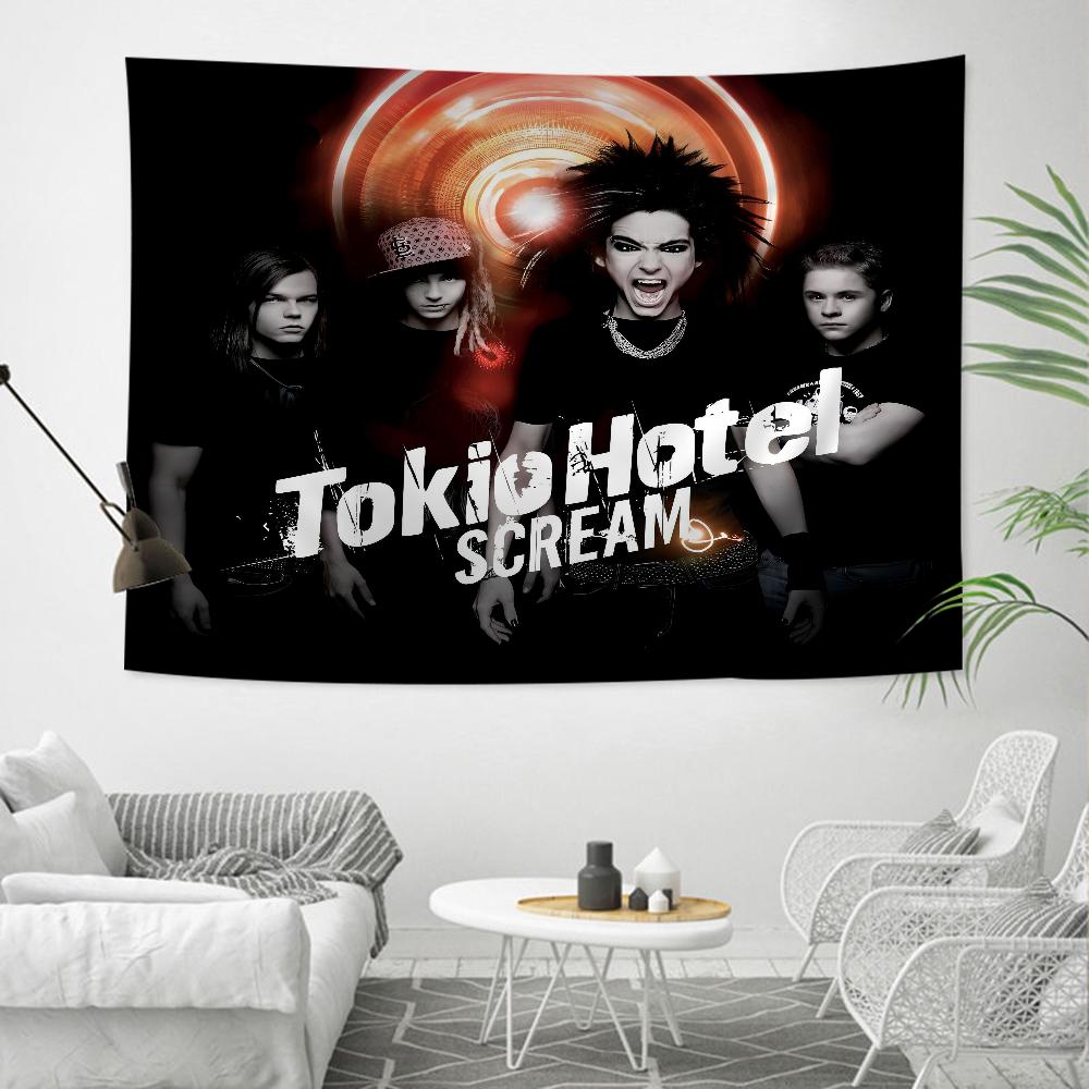 Tokio Hotel Rock Band Bill Kaulitz DIY Wall Tapestry Hanging Tarot Hippie Wall Rugs Dorm Home Decor