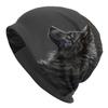 Night Moon Wolf Realistic Wolf Head Design Skull Cap Beanie Hat - Black Unisex Hip Hop Fashionable Winter Hat For Men & Women, C