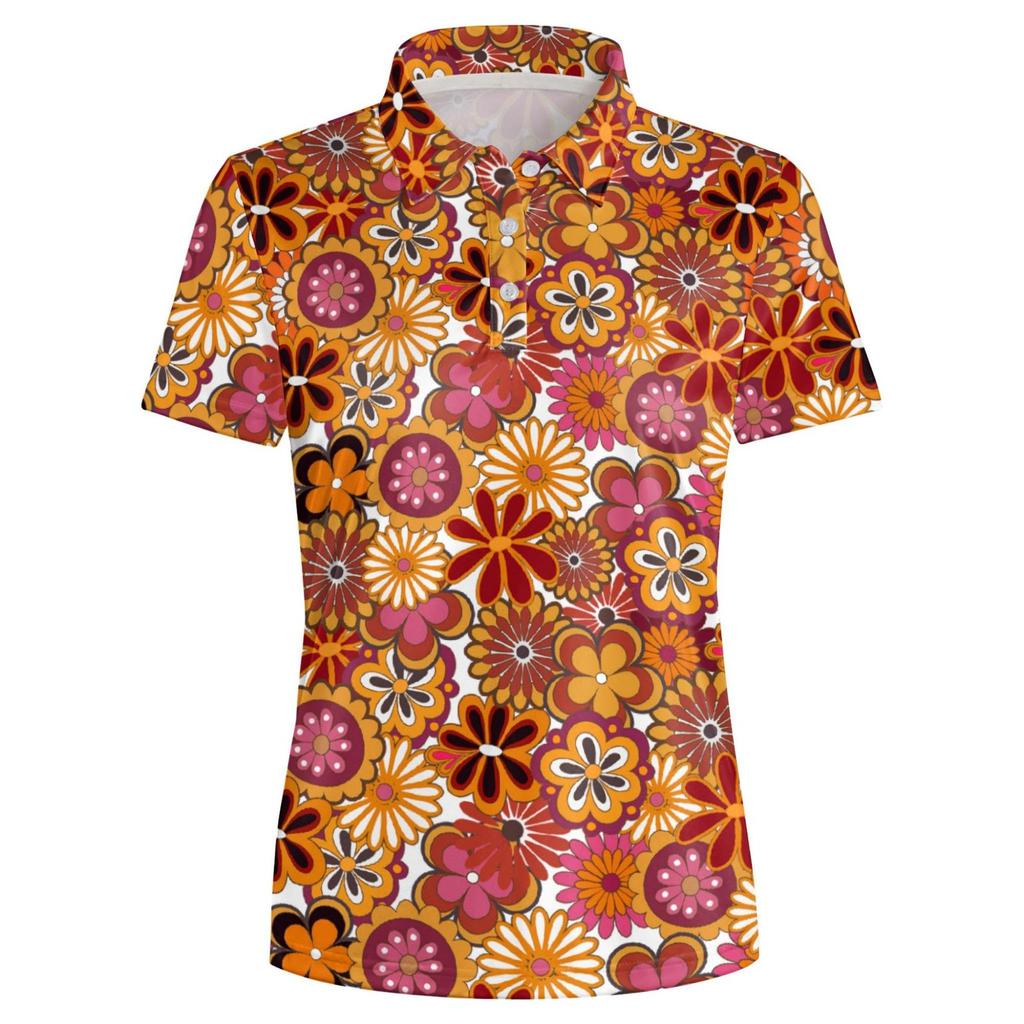 Unique Geometric Pattern Short-sleeve Polo Shirt, Casual and Stylish for Everyday Wear.