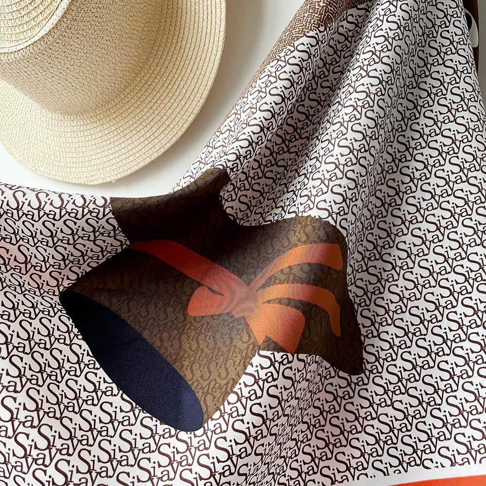 Nou Eșarfă de Mătase Imprimată de Primăvară și Vară, la Modă și cu Temperament pentru Femei Eșarfă Pătrată Mare Lux Ușor High-end și Versatilă Eșarfă de Protecție Solară