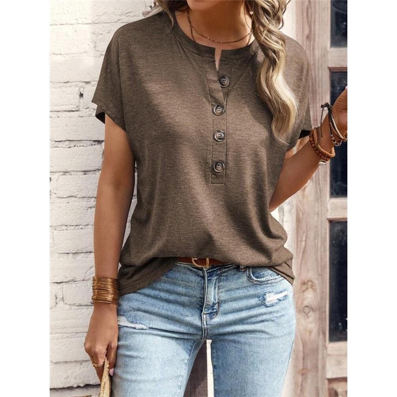 Spring And Summer Women's New Style European And American Tops Solid Color Twisted Buckle Fashion Short-sleeved T-shirt Women