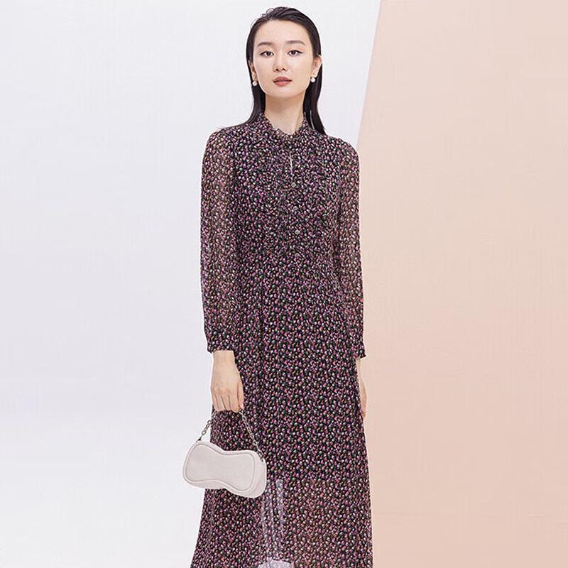 

JESSIE Silk Ruffle Floral Midi Dress S