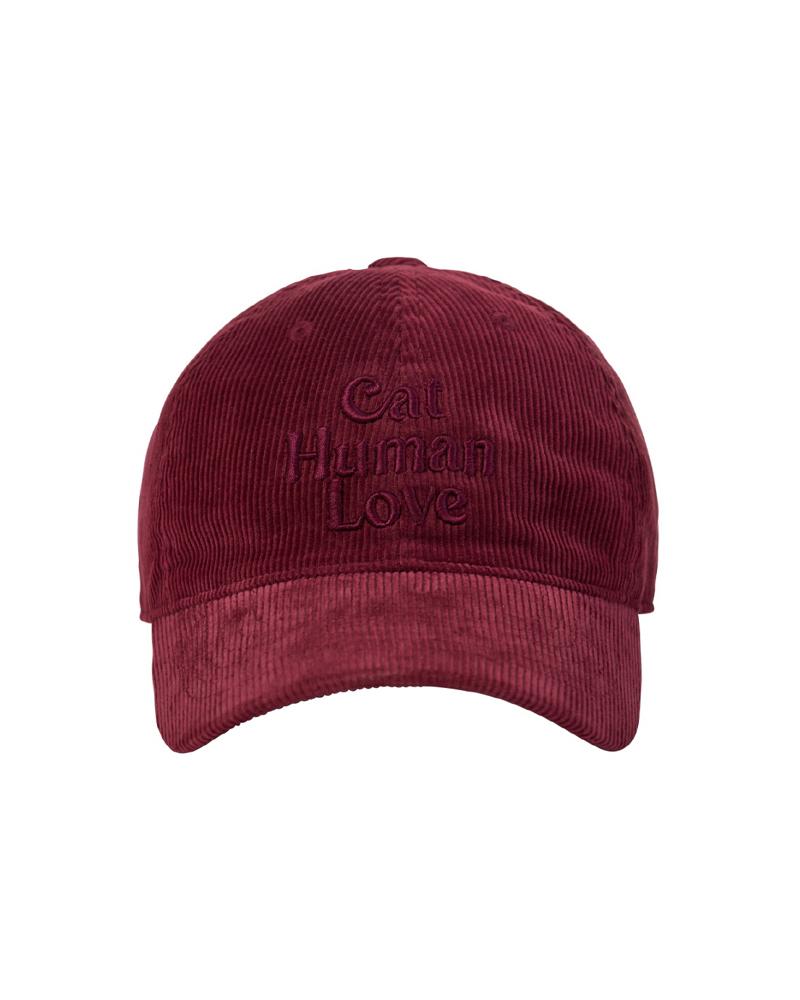 HUMAN N CAT Cat Human Love Corduroy Ball Cap [Burgundy]