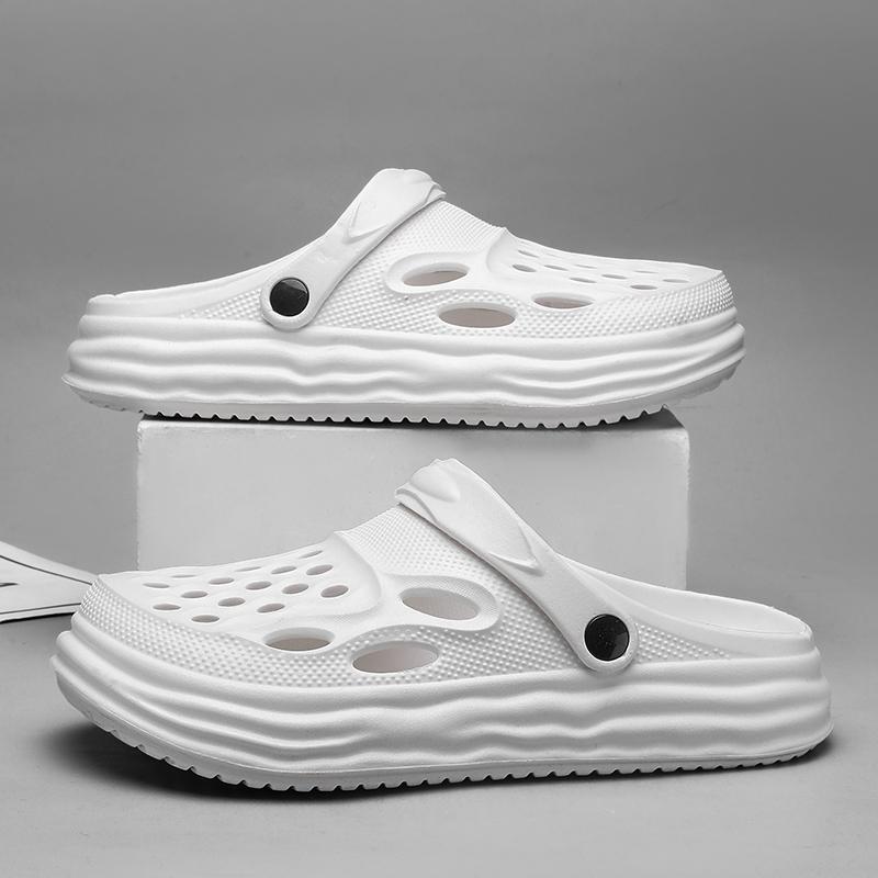 

Fashion Outdoor Men s Half Drag Sandals Men s Comfortable Slippers Beach Male Sandal Men Lightweight Garden Flat Male Walking Sneakers 45 белый