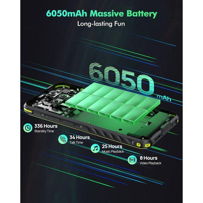 Ulefone Armor X31 Pro Téléphone Portable Incassable 5G 16Go+256Go 6,56" 120Hz 6050mAh 64MP Smartphone Robuste Dual SIM/NFC Orange