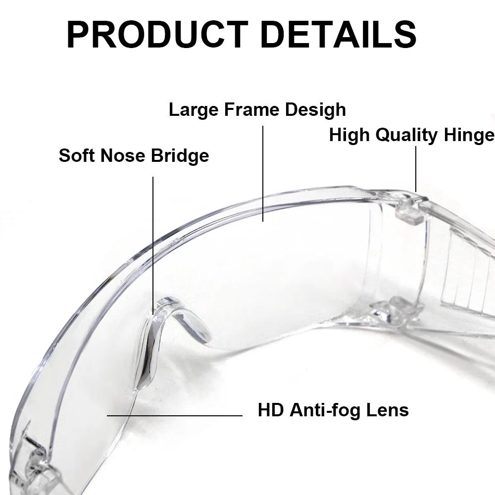 1pc Safety Transparent Glasses Anti Fog Goggles Vented Sides Shields PC Frame Spectacles for Riding Lab Labor Protection