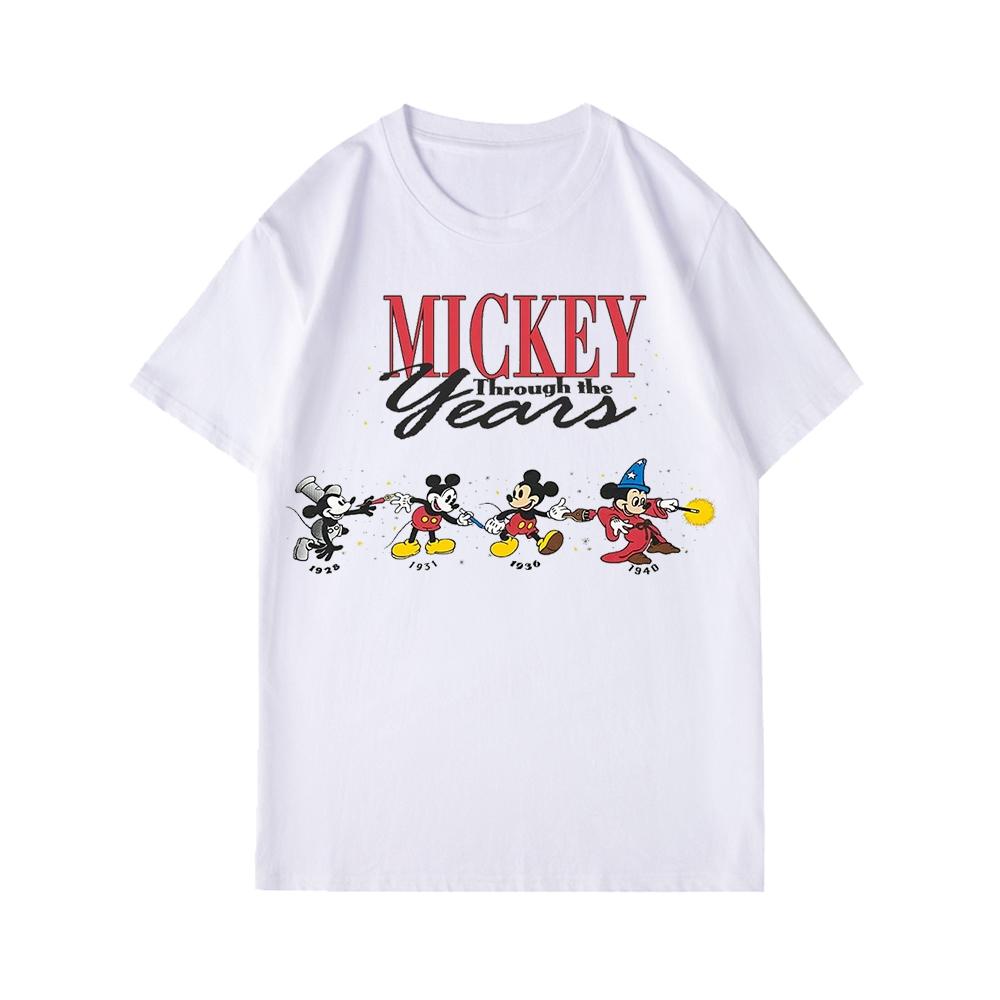 Disney Mickey Mouse Men's Casual Cartoon Print Short Sleeve T-Shirt Summer Casual Unisex Couples T-Shirt Y2k Parent-Child Outfit