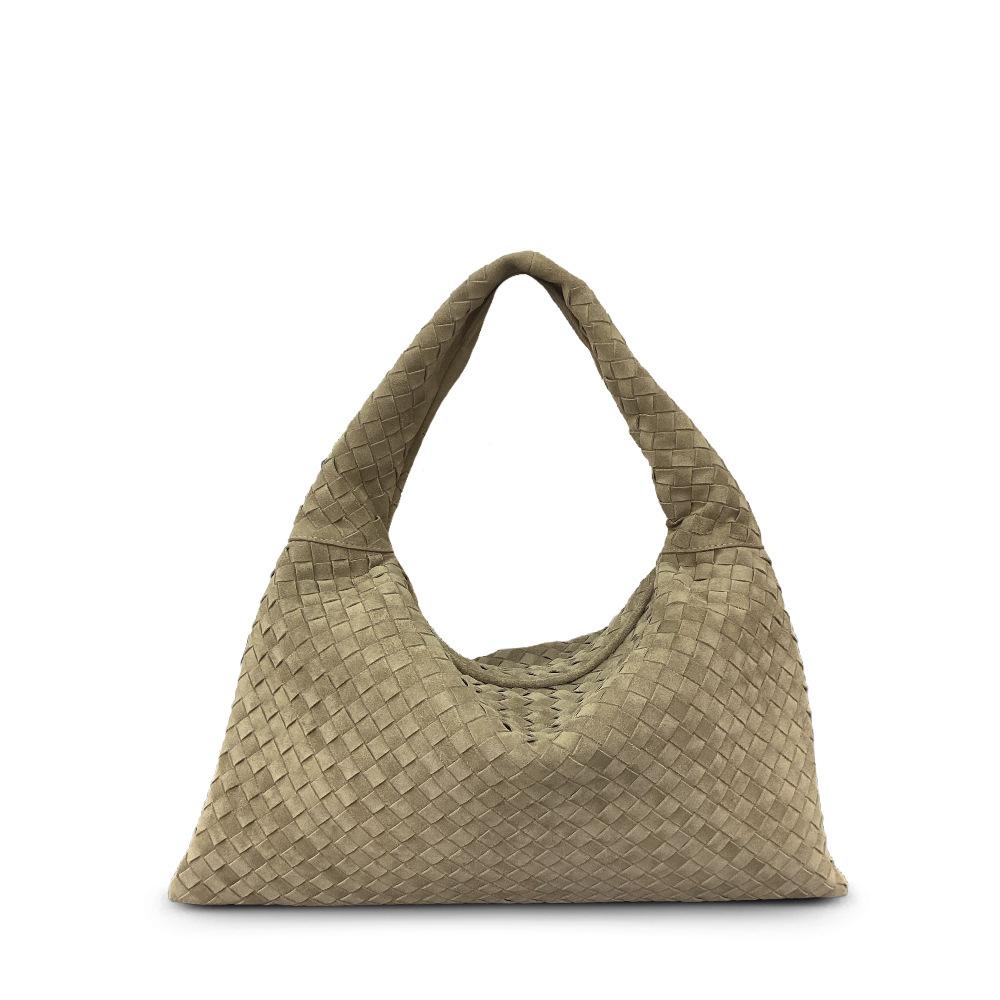 Leather Woven Bag Cross-border New Suede Matte Retro Large-capacity Handbag Lazy Shoulder Armpit Women's Bag