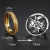 Anillo de Bola Astronómica Abrible de Moda Anillo de Esfera Giratoria Planeta Cósmico Anillos Gargantilla Anillo de Pareja Para Hombres Mujeres Joyería Regalo Creativo