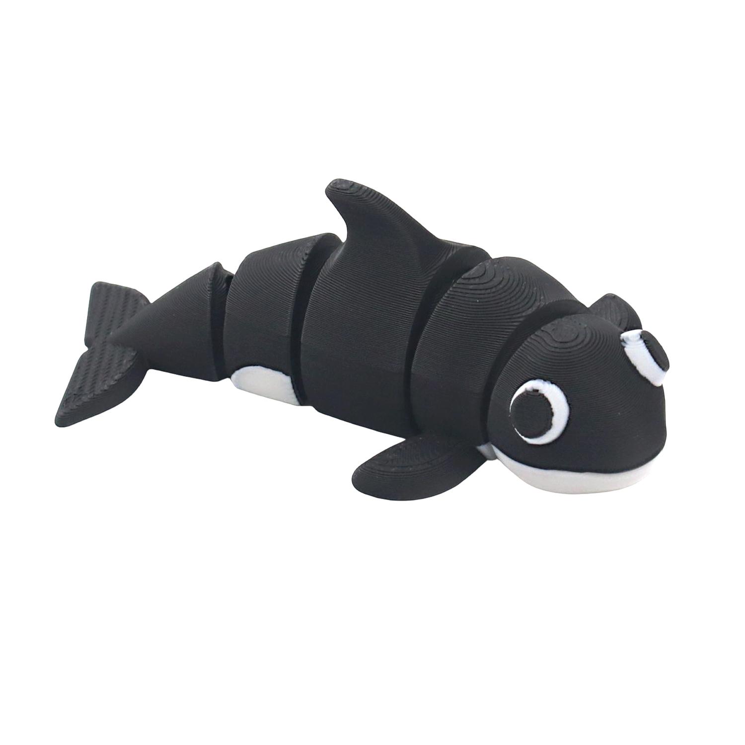 

3D Printing Of Black Tiger Whale - Flexible And Movable Joints, Simulation Of Marine Life Models, Decor Itemative Ornaments