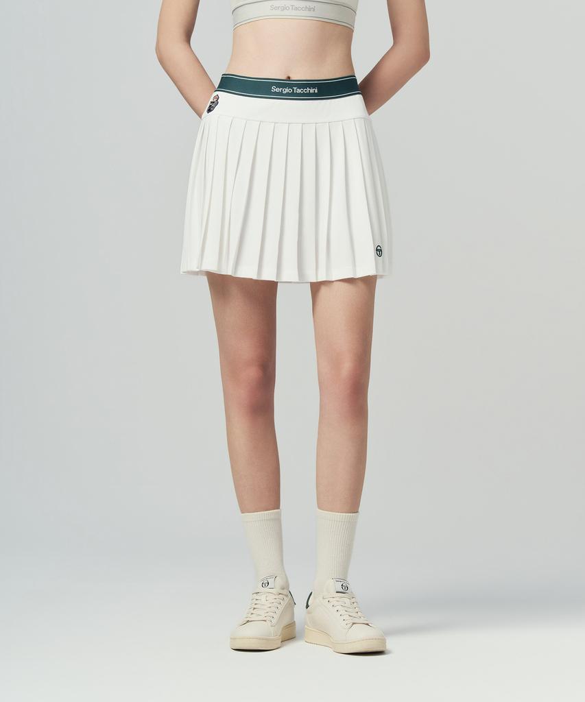SERGIO TACCHINI W Mc Scratch Staff Pleated Skirt (White)