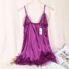 Women Silk Lace Nightgown V-Neck Spaghetti Straps Nightdress Sleepwear