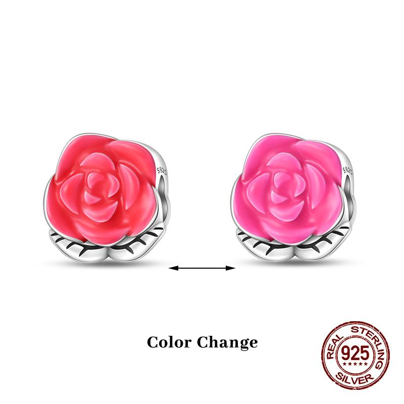 New 100% Copper Flower Chameleon Change Color Charms Beads Fit Pandachbracelets Diy Jewelry New Year'S Gift